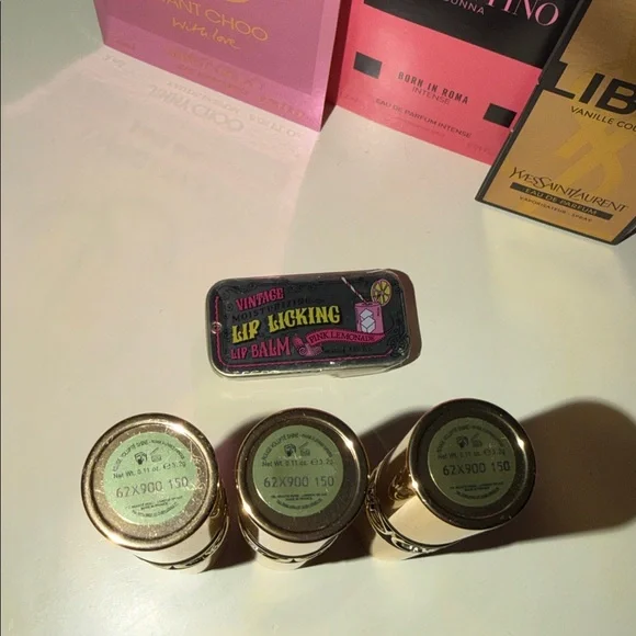 YSL, Valentino, Jimmy Choo Set with Woven Beauty Bag - Picture 2 of 5